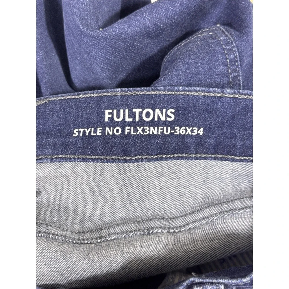 Mugsy Fultons Jeans Mens Size 36x34 Dark Wash Stretch Comfort Lightweight